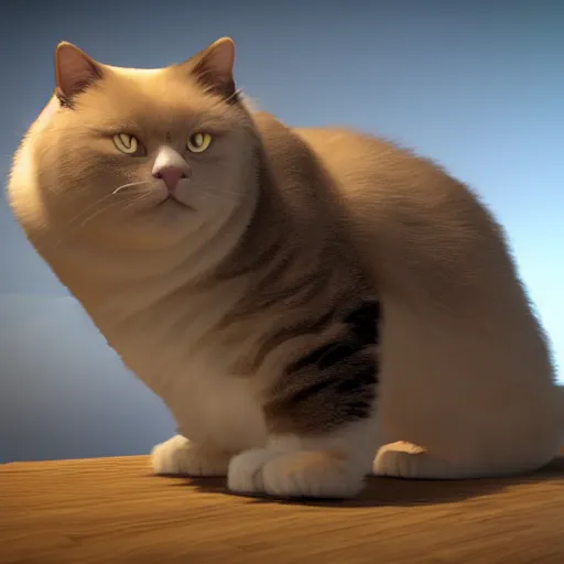 Image similar to render of worlds fattest cat unreal engine