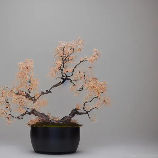 Image similar to a photo of 8k Ikebana, ikenobo, ohararyu, sougetsu, wide angle, full body, sony a7r3, ultra detail, photorealistic, in simple background