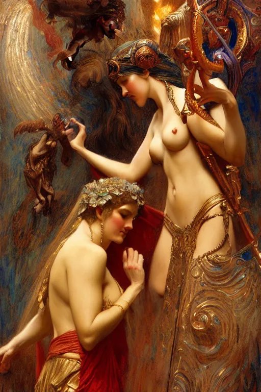 Prompt: the goddess of love from dante's divine comedy. highly detailed painting by gaston bussiere, craig mullins, j. c. leyendecker 8 k