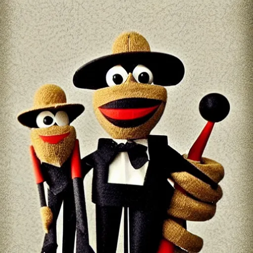 Image similar to What a cool concept for a film, three puppets with different philosophies.