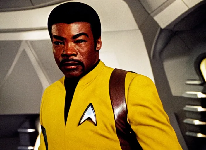 Prompt: Star Trek a photograph of Commander Geordi La Forge