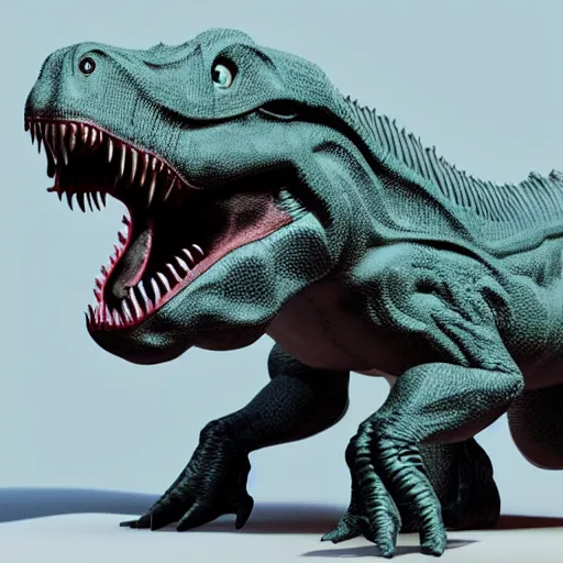 Image similar to a t-rex with alien mutation, octane render, 3D