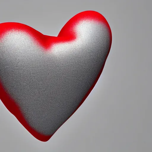 Image similar to 3d render of a badly formed red putty heart shape in the middle of a gray sheet of paper