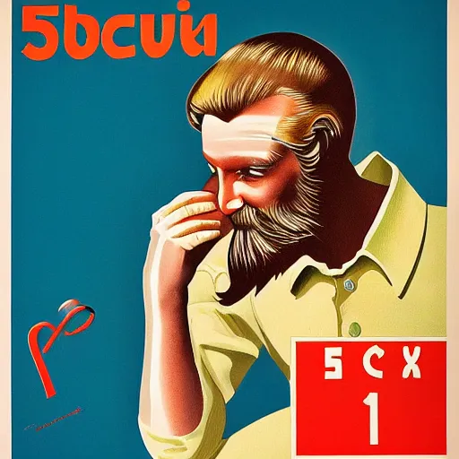 Image similar to soviet poster of web - designer