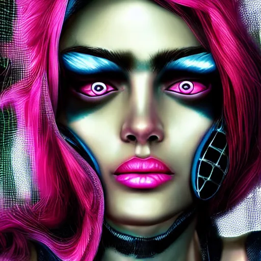 Image similar to beautiful futuristic cyber punk woman, photo realistic, hyper detailed, bio punk, comic book illustration