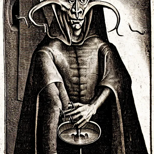 Prompt: portrait of a demon by hieronymous bosch