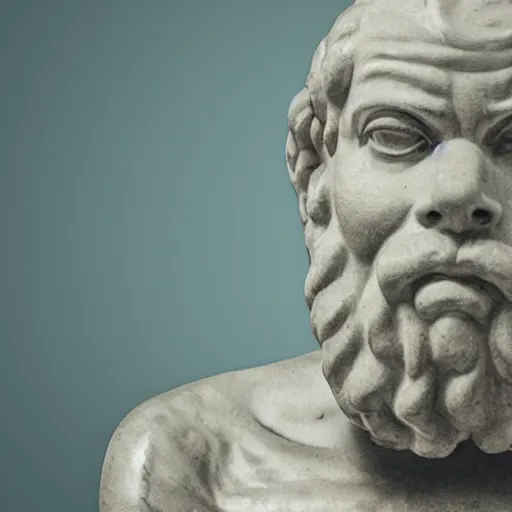 Prompt: Socrates thinking in front of a pickle jar