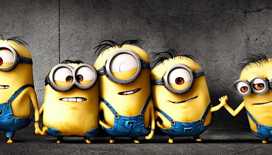 Image similar to fight club!!!!!, fight club!!!!!((the minions)), movie still