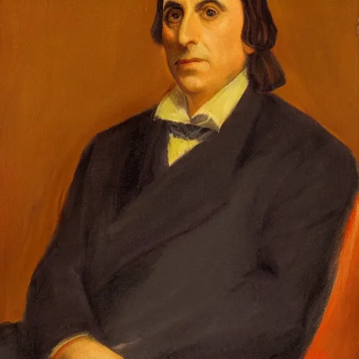 Image similar to portrait of Julius Evola, in the style of the Hudson River School