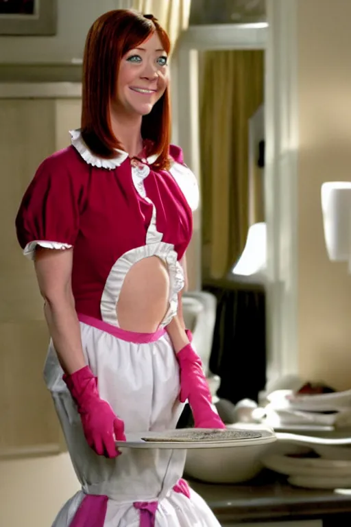 Prompt: alyson hannigan as maid