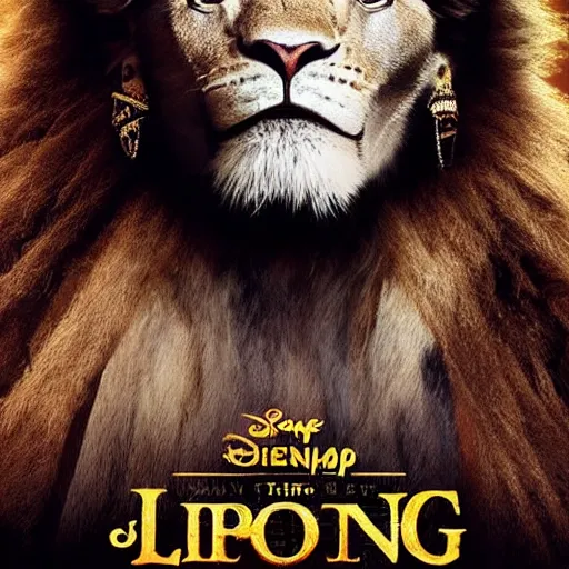 Image similar to johnny depp is the lion king, cgi, cinema, realistic, movie poster