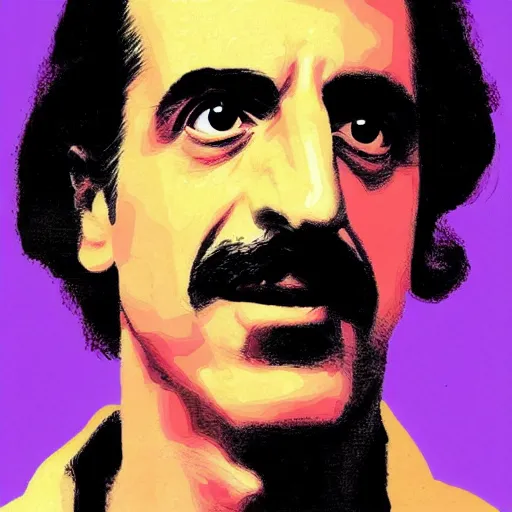 Image similar to literally just Frank Zappa's face, by every known artist, trending on Artstation