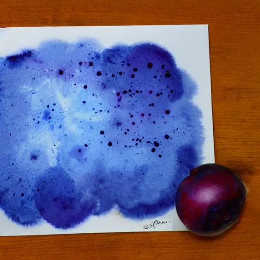 Image similar to splatter watercolor drawing blueberry explosion