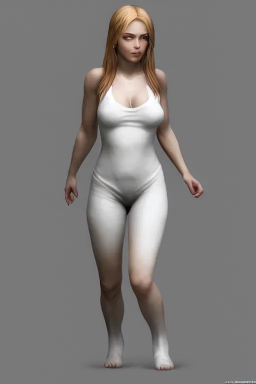 Image similar to fotorealistic 16K render cgsociety of April the female character from videogame The Longest Journey photorealism full body white ambient!