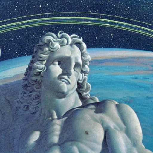 Image similar to ! dream on neptune looking out at vast space panting