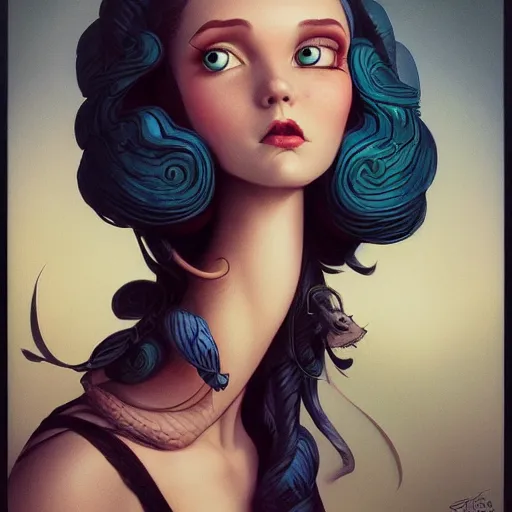 Prompt: Lofi portrait, 3/4 profile, Pixar style by Joe Fenton and Stanley Artgerm and Tom Bagshaw and Tim Burton,