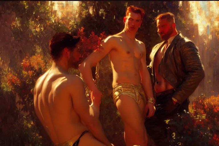 Image similar to vaporware, painting by gaston bussiere, craig mullins, j. c. leyendecker, tom of finland