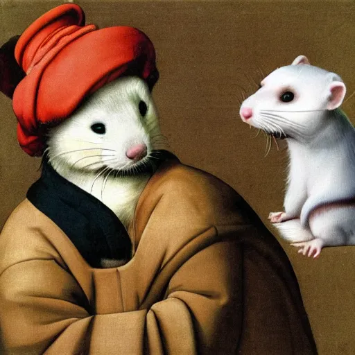 Prompt: a ferret by Takeshi Murakami and Pontormo