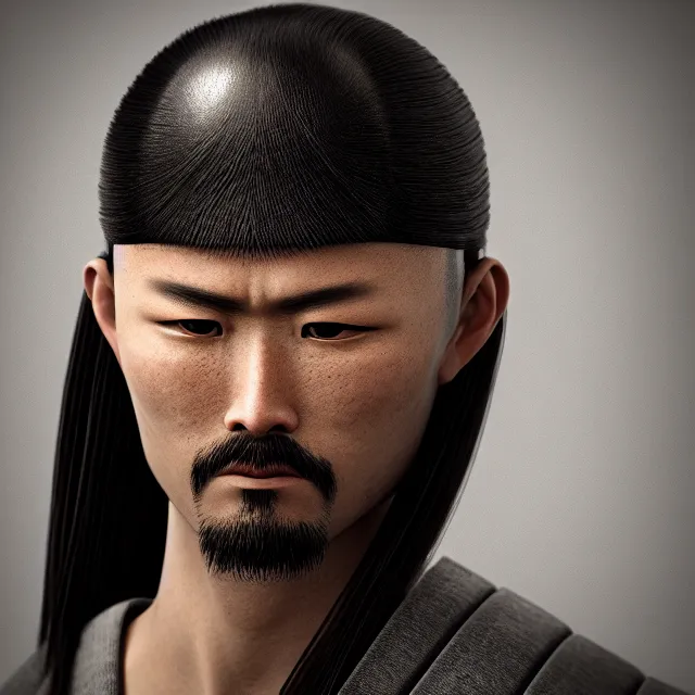 Image similar to perfectly centered close up portrait, samurai, professional portrait photography, candid photography, highly detailed, unreal engine 5