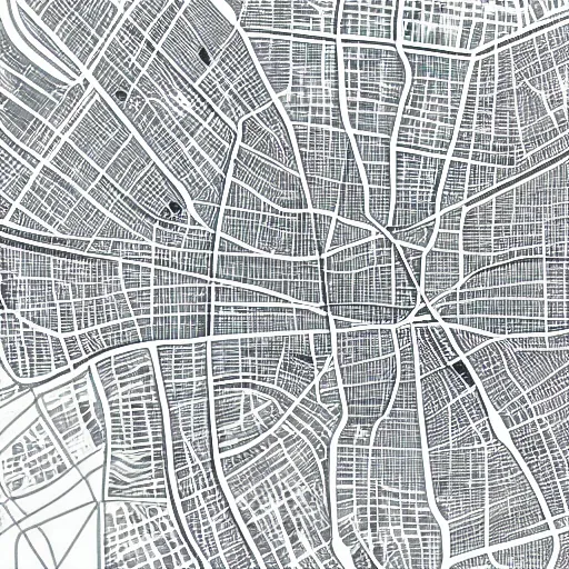 Prompt: map of paris, abstract, lines color, white background