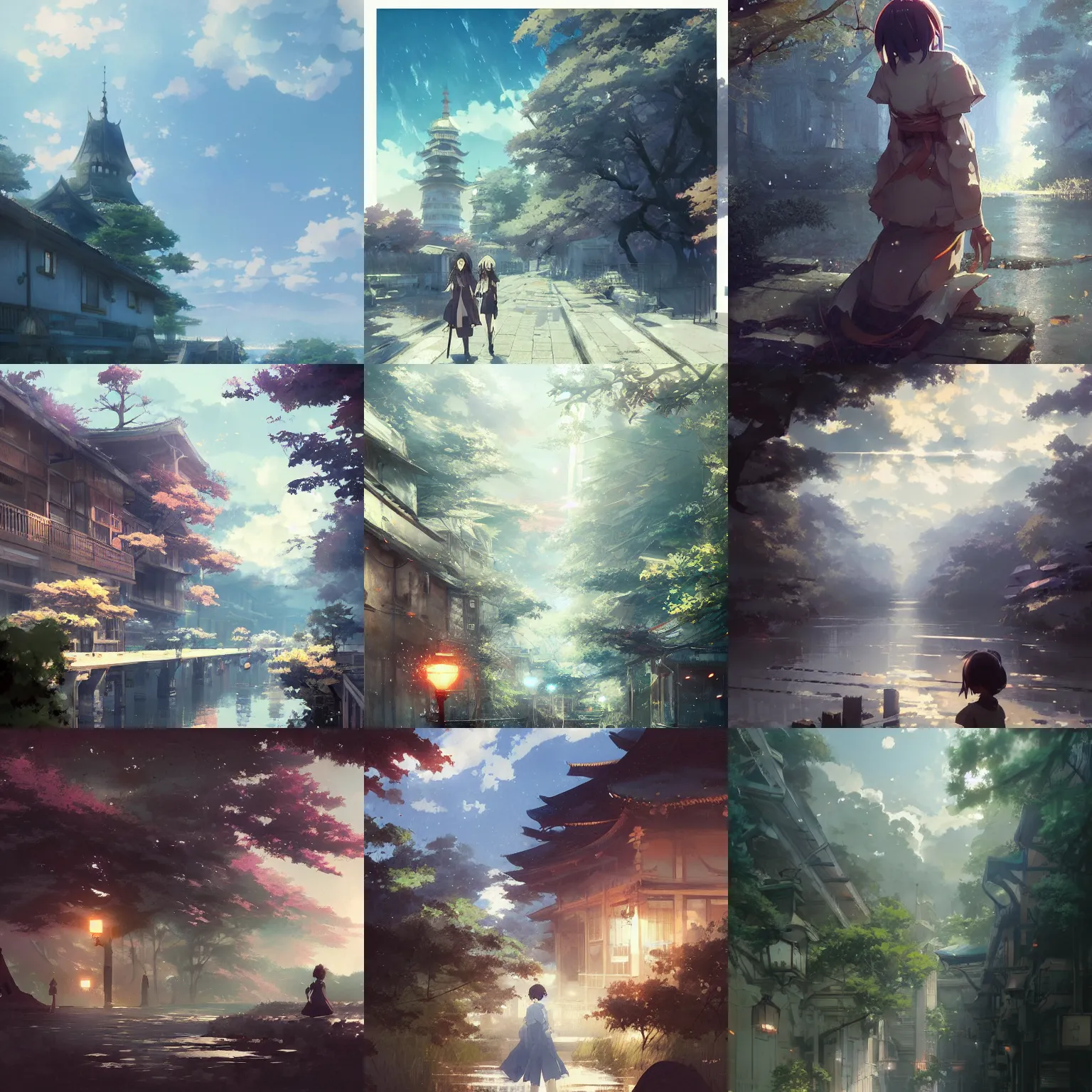 Image similar to anime kyoto animation key by greg rutkowski