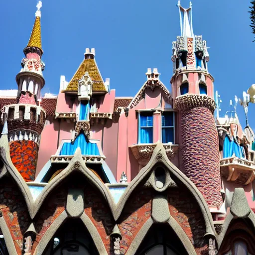 Image similar to antoni gaudi designed disneyland