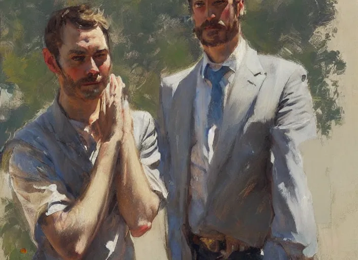 Prompt: a highly detailed beautiful portrait of david tenant gregory manchess, james gurney, james jean