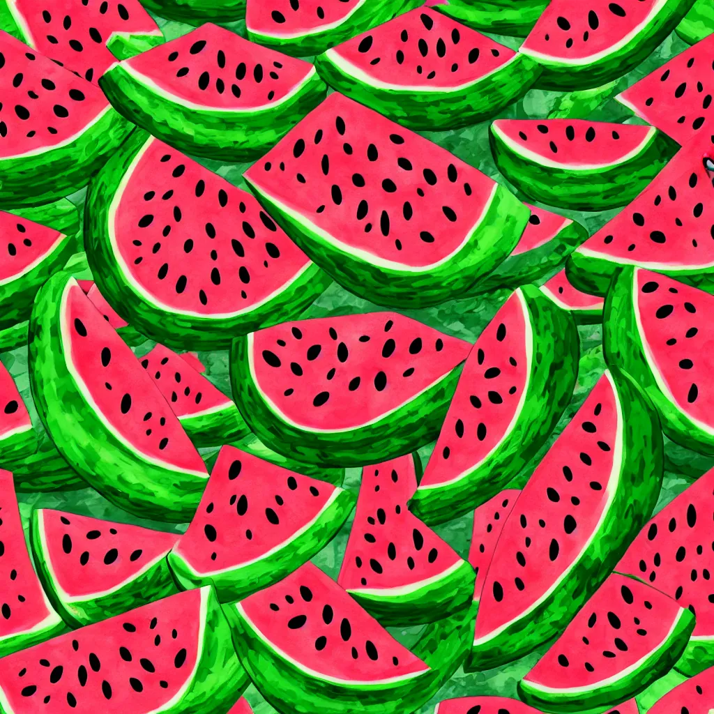 Image similar to seamless watermelon drawings texture art, 4k