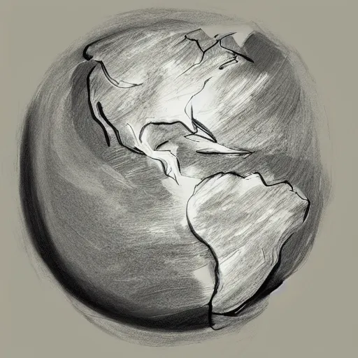 Prompt: globe earth drawing sketch, trending on artstation, cgsociety