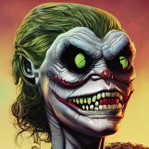 Prompt: lofi giger scorn joker portrait of shehulk, pixar style, by tristan eaton stanley artgerm and tom bagshaw.