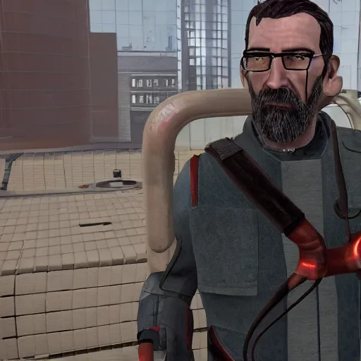 Prompt: Gordon Freeman, Half Life 3. Paramount Pictures, 2043. Runtime, 2 hours 32 minutes.