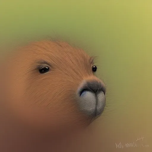 Prompt: cutest little mlem capybara, digital art, daily deviation, procreate