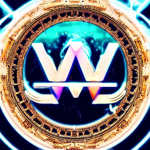 Image similar to a and w vaporwave logo, digital art, cosmic, 3 d high definition, trending on art station, photorealistic, high resolution, 8 k, octane, hyper detailed, insane details, intricate, elite, ornate, elegant trend, highly detailed and intricate, sharp focus, photography, unreal engine