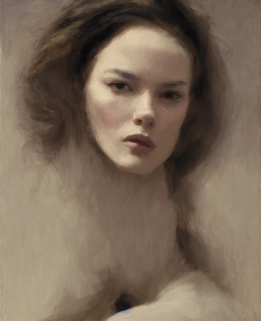 Prompt: Jeremy Lipking painting, one big face of a beautiful woman