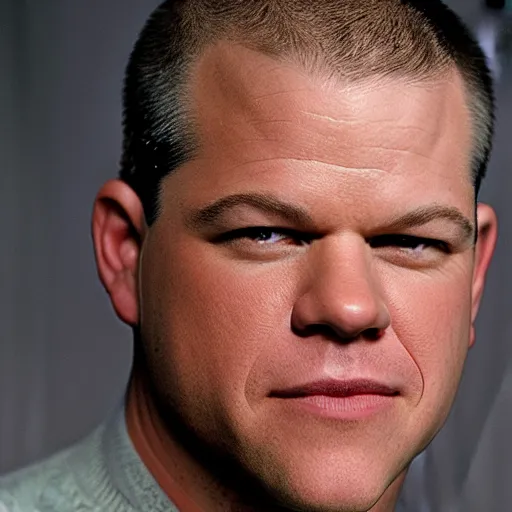 Image similar to bald matt damon