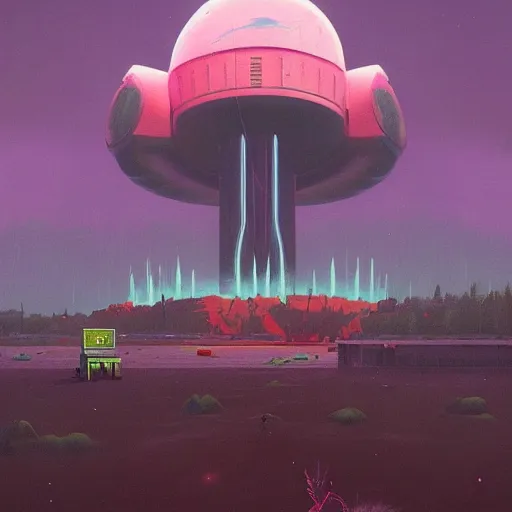 Image similar to destroyer of worlds simon stalenhag art