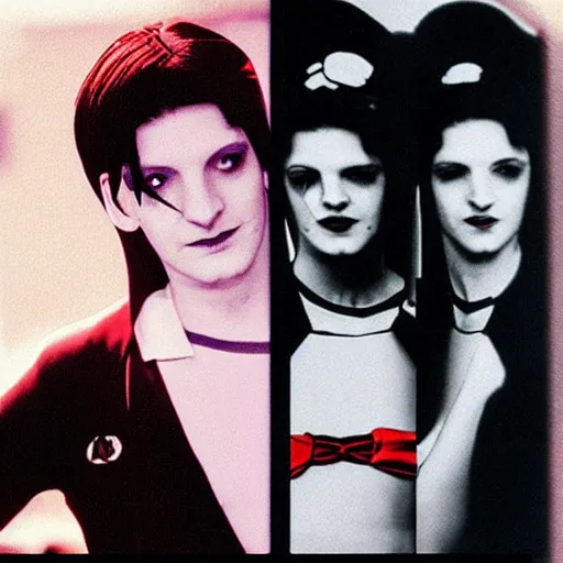 Image similar to Brian Molko dressed as Sailor Moon