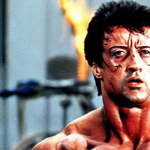 Prompt: Silvester Stallone as the Terminator