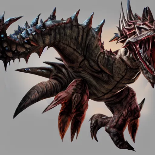 Image similar to monster from monster hunter rise, art