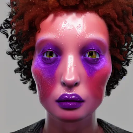 Image similar to 3 d render of wet orange skin with purple warts and curly hairs | seamless | unreal engine | octane | red shift