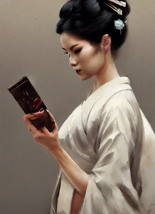 Prompt: hyper realistic geisha, by greg rutkowski