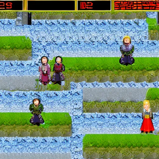 Prompt: Screenshot from game of the year 1998 - Playstation 2 RPG