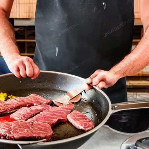 Image similar to man cooking, human meat