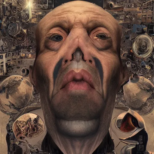 Image similar to a little time and a lot of latent space stands a man with infinite faces, 4 k, high level of detail, surrealism