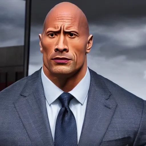Prompt: Dwayne Johnson as Saul Goodman; anatomically accurate; photorealistic, ultra high detail, 8k