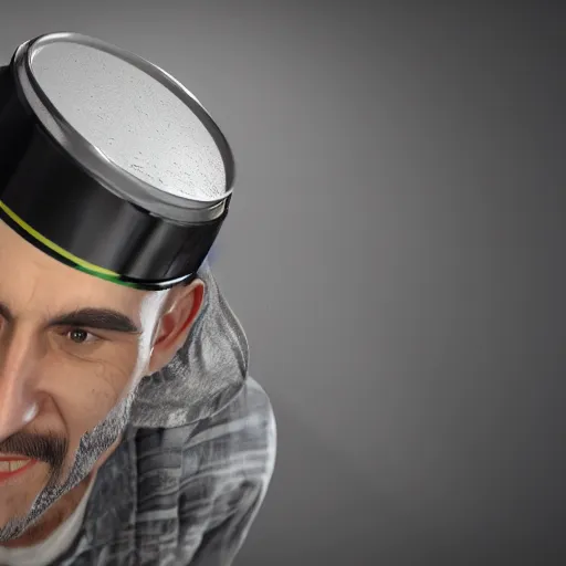 Prompt: man crush beer can on his head, octane render, nvidia raytracing demo