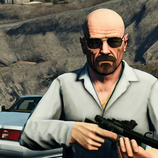 Image similar to walter white in grand theft auto 5,