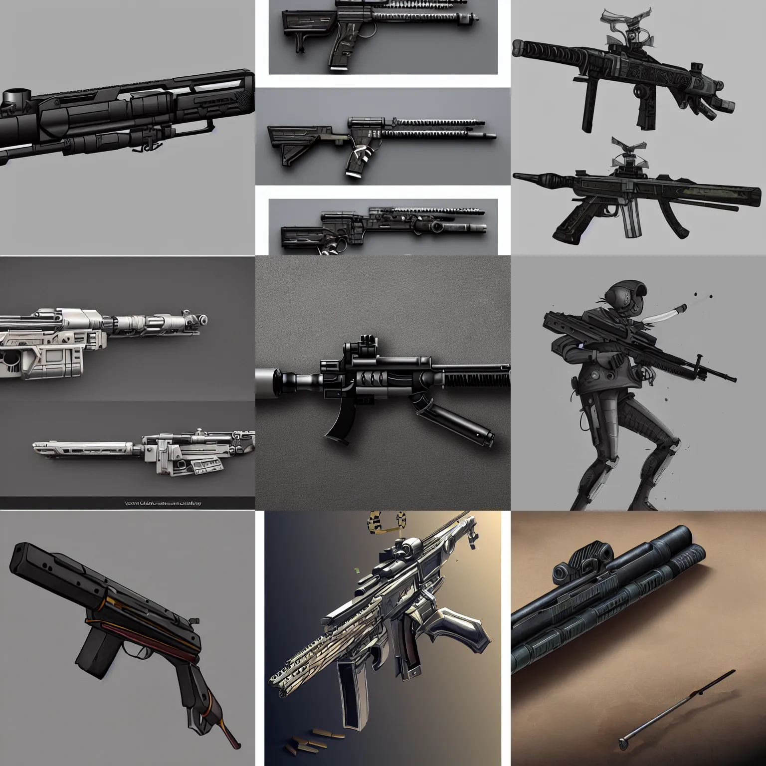 Prompt: corner rifle, mechanical, 4k , futuristic, reinforced, trending on ArtStation