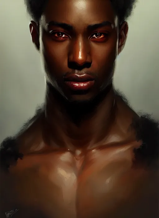 Prompt: a _ fantasy _ style _ portrait _ painting _ of black male oil _ painting _ unreal _ 5 _ daz. _ rpg _ portrait _ extremely _ detailed _ artgerm _ greg _ rutkowski _ greg