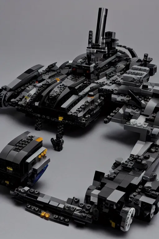 Image similar to a lego batmobile painted by yoji shinkawa